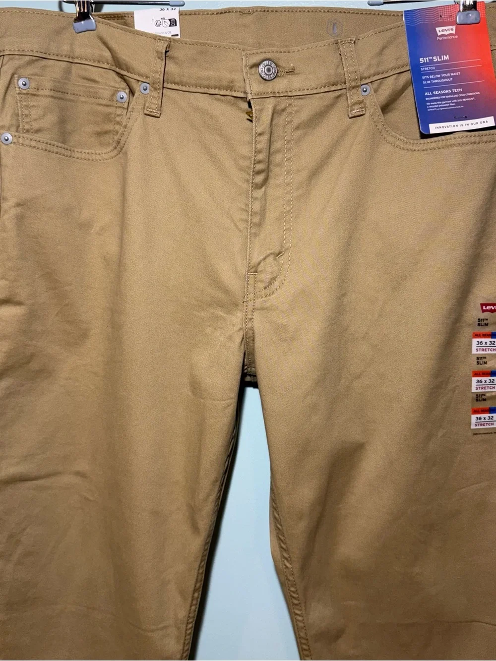 Men's Khaki Levi’s 511 Khaki Pants - Slim Fit